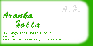 aranka holla business card